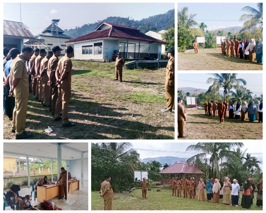 Poto kegiatan apel di depan kantor desa kampung wehnidurin kecamatan syiah utama